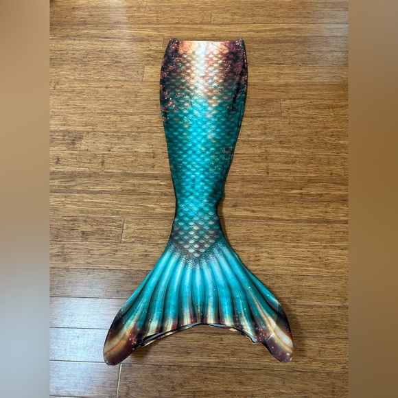 Fin Fun Mermaid Tail with Monofin - Adult Medium Teal And Bronze - Picture 3 of 16